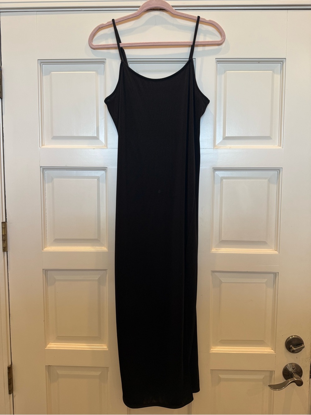 Something Navy Classic Black Slip Dress with Spaghetti Straps Size Medium